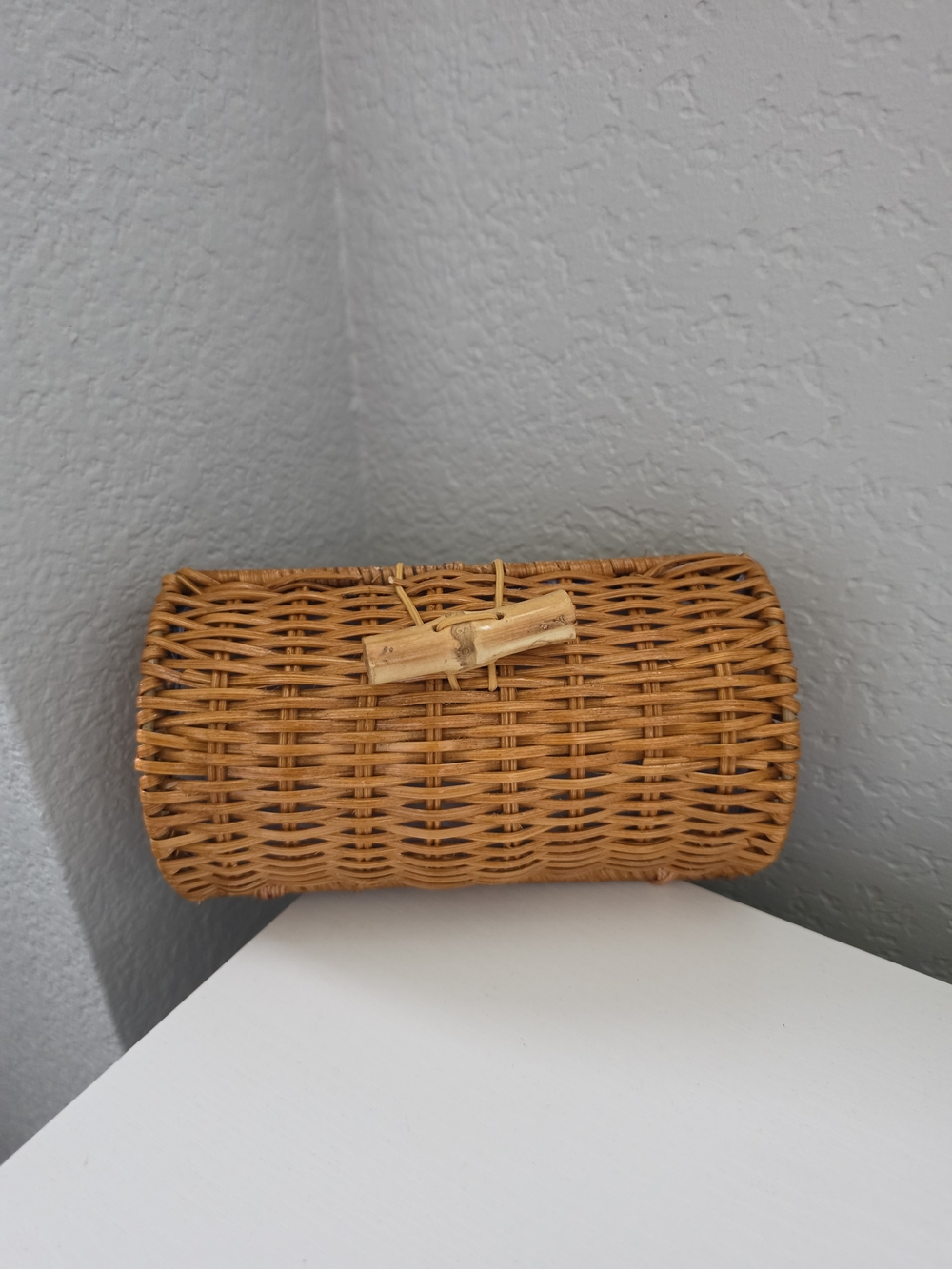 Lilly Pulitzer Woven Rattan Clutch in Tan